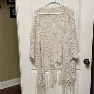 Crocheted off white kimono
